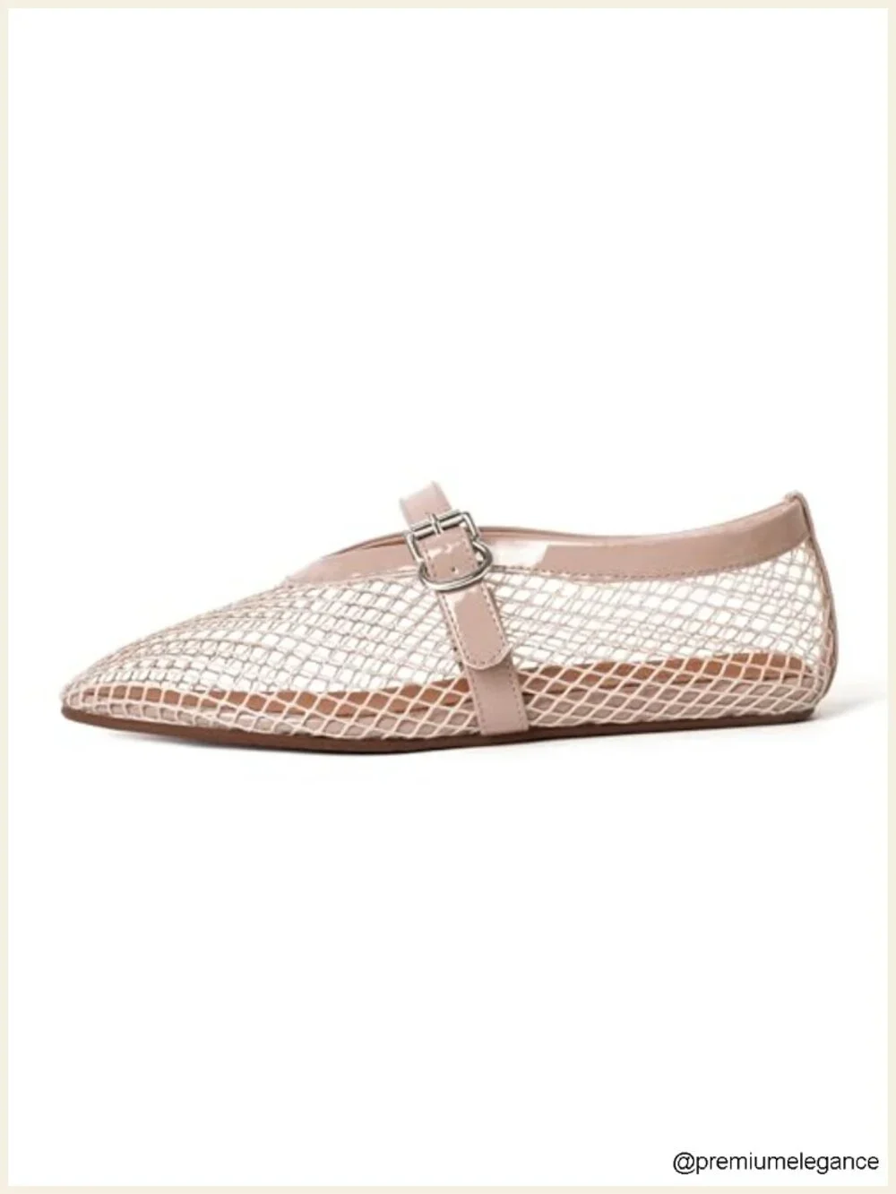 Mary Jane Ballet Flats with Buckle Ankle Strap Square Toe Faux Leather